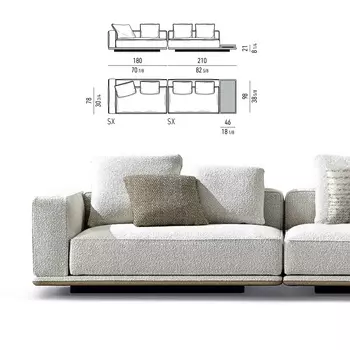 Horizonte One Armrest Bianco Диван