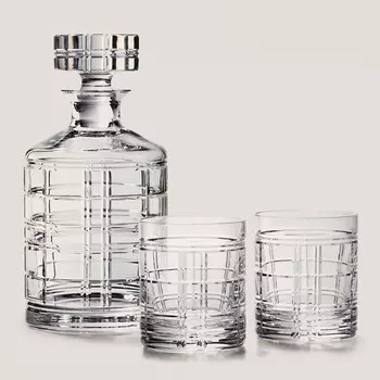 Hudson Plaid Декантер и два бокала