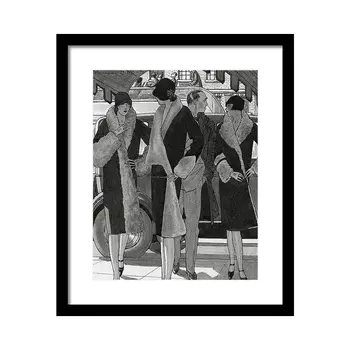 Illustration of Women Wearing Coats Постер