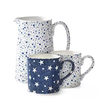 Midnight Sky Blue 6 кружек и кувшин