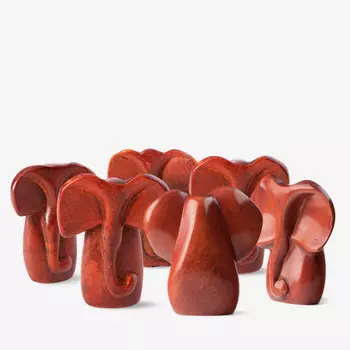 Mini Elephant Busts Brown Набор скульптур