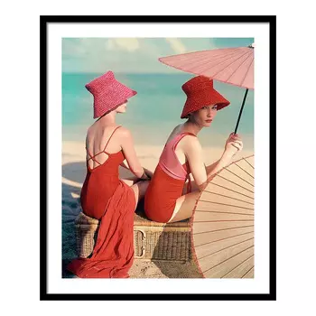 Models At A Beach Постер