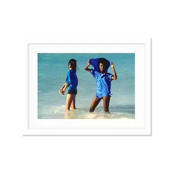 Models Wearing Blue Tops Постер