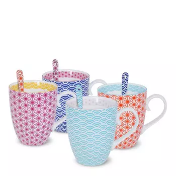 Starwave Набор из 4 кружек с ложками
