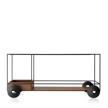 Teca Carbon Steel / Walnut Стол сервировочный