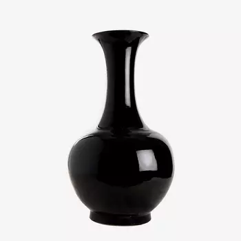 Wide Mouth Black Ваза