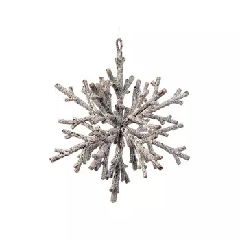 Wooden Snowflake Набор из 6 новогодних украшений