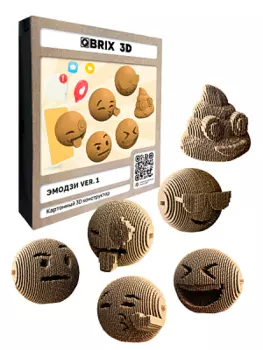 3D-конструктор из картона Qbrix Эмодзи Ver. 1
