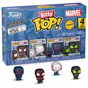 Фигурка Funko Bitty POP Marvel: Spider-Man – Miles + Ghost-Spider + Spider-Man 2099 + Chase (секретная) (4 фигурки) (85702)