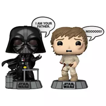 Фигурка Funko POP Star Wars: Darth Vader (I'm Your Father) & Luke Skywalker (Noooooo!) Bobble-Head [Glow In The Dark] (2 шт) (83594) (9,5 см)