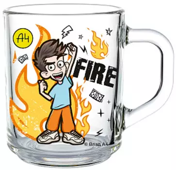 Кружка Влад А4: Огонь – Дизайн 2 (230 мл / стекло) (308833)