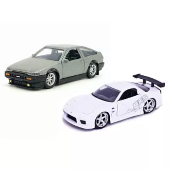 Модель машинки Fast & Furious: Legacy Series – 1986 Toyota Trueno & 1993 Mazda RX-7 (Масштаб 1:32) (2 шт) (35690)