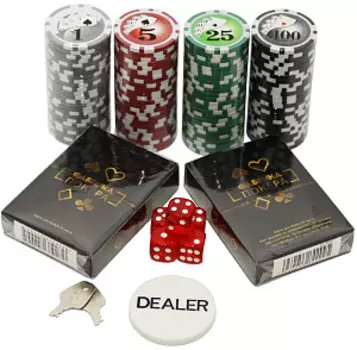 Набор для покера Фабрика покера в серебристом кейсе (100 фишек)