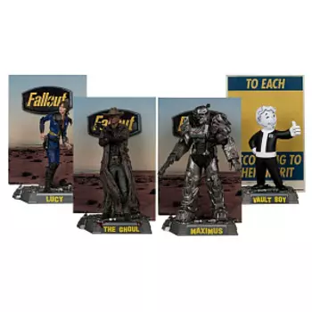 Набор фигурок McFarlane Toys Movie Maniacs: Fallout – Lucy, Maximus, The Ghoul & Vault Boy (4 шт) (140972) (15 см)