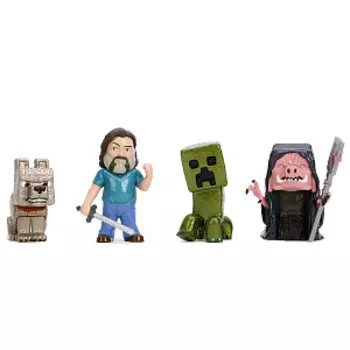 Набор фигурок Metalfigs Minecraft Movie: Steve, Dennis, Creeper & Malgosha (4 шт) (6 см)