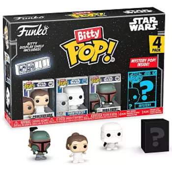 Набор Funko Bitty POP: Star Wars S2: Princess Leia + Snowtrooper + Boba Fett + Mystery (4 фигурки) (83669)