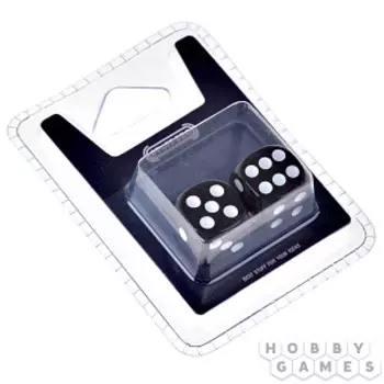 Набор кубиков Stuff-Pro (D6 16 мм 2 шт чёрные)