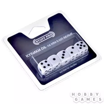 Набор кубиков Stuff-Pro (D6 16 мм 5 шт белые)