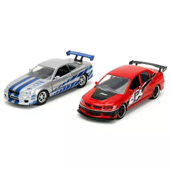 Набор машинок Fast & Furious: Legacy Series – Mitsubishi Lancer Evolution IX + Nissan Skyline GT-R (Масштаб 1:32) (34256)
