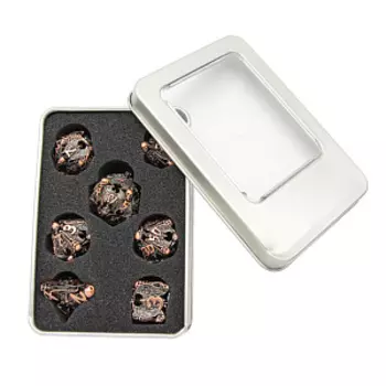 Набор металлических игральных костей Stuff-pro – Черепа (D4,D6,D8,D10-2,D12,D20) (бронза)