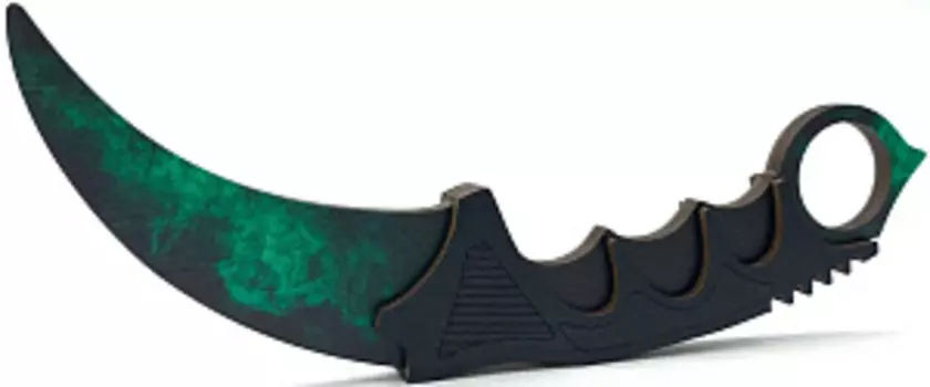 Оружие игровое нож Керамбит 2: Волны – Изумруд (деревянный)