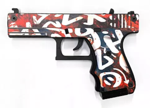 Оружие игровое пистолет – Глок Расписная Бирюза Mod.1 резинкострел (деревянный)