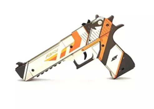 Оружие игровое / резинкострел пистолет Дезерт Игл 2 – Азимов (деревянный)