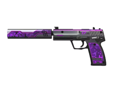 Оружие игровое / резинкострел пистолет ЮСП (USP-S) – Фиолетовый камуфляж (деревянный)
