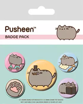 Значки Pyramid (набор 5 шт.) – Pusheen (Pusheen Says Hi)