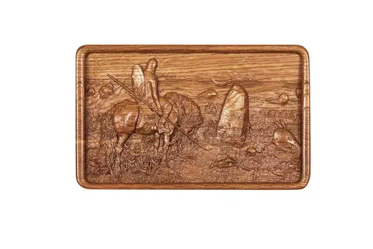 Домино D6 в резной дубовой шкатулке "Сирин и Алконост. Песнь радости и печали"