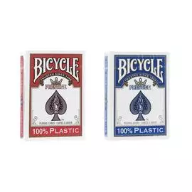 Карты "Bicycle Prestige Rider 100% Plastic Jumbo red/blue"