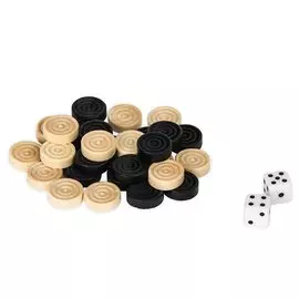 Комплект фишек для нард и шашек, дерево, 16 мм