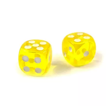 Комплект костей из янтаря 13мм лимонные, 2 шт