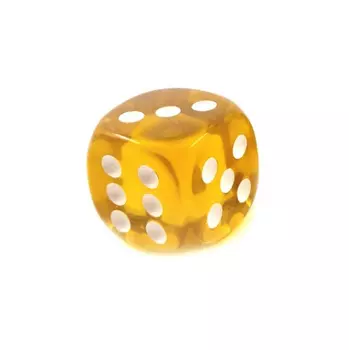 Кости игральные из янтаря 15 мм медовые, 1 шт