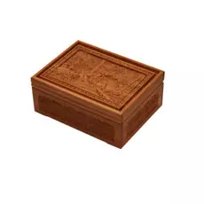 Лото в резной шкатулке из мореного ясеня "Утро в сосновом лесу"