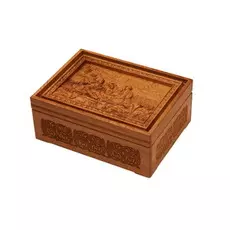 Лото в резной шкатулке из ясеня "Охотники на привале"