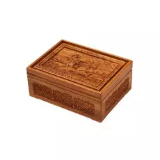 Лото в резной шкатулке из ясеня "Поединок Пересвета с Челубеем на Куликовом поле"