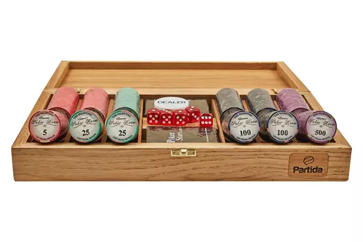 Набор для покера Valentino на 300 фишек в дубовом кейсе
