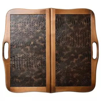 Нарды кожаные "Аллигатор" средние с ручкой