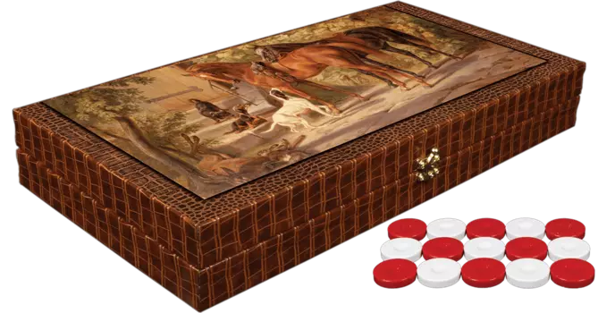 Нарды кожаные Лошади XXL, Турция