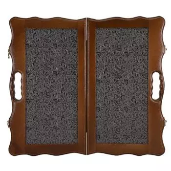 Нарды кожаные "Серебро" малые в дипломате (Россия, дерево, 40х20х5 см)