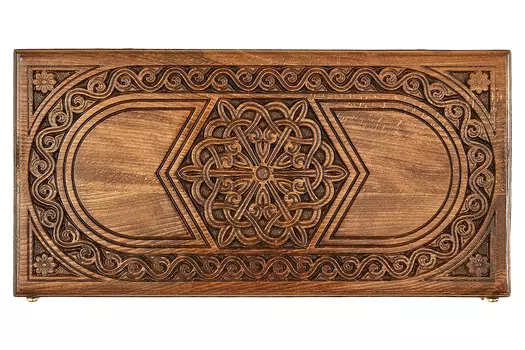 Нарды резные "Шестигранный Узор" 50, Haleyan