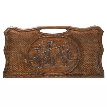 Нарды резные "Три богатыря", с ручкой