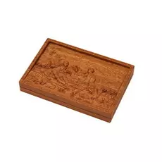 Нарды+шашки "Охотники на привале"дорожные из массива мореного ясеня 36x46 см