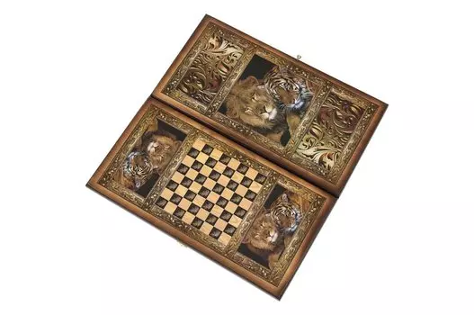 Нарды + Шашки "Сирия Львы" средние