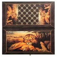 Нарды + шашки Смоленские "Лев и львица" большие