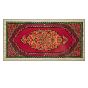 Нарды + Шашки Тульские "Красный узор" большие