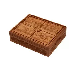 Настоящее "Русское лото" в резной шкатулке с боченками из мореного ясеня "Санкт-Петербург 2"