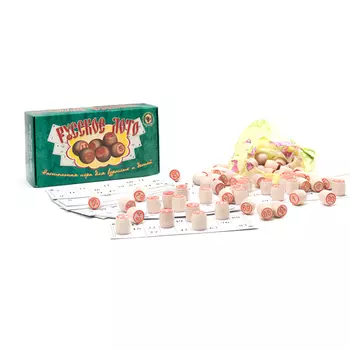 Русское лото в зеленой картонной коробке (240*130*80)