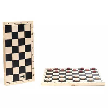 Шашки деревянные с малой деревянной доской "Классика" (400*200*40)